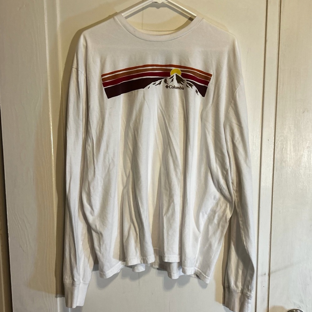 Columbia long sleeve t-shirt with Columbia written on the left arm Men’s Size XL